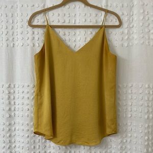 Express Satin Marigold Yellow Tank Top